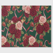 Luxurious Red Roses Cadeaupapier (Vlak)