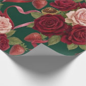 Luxurious Red Roses Cadeaupapier (Hoek)