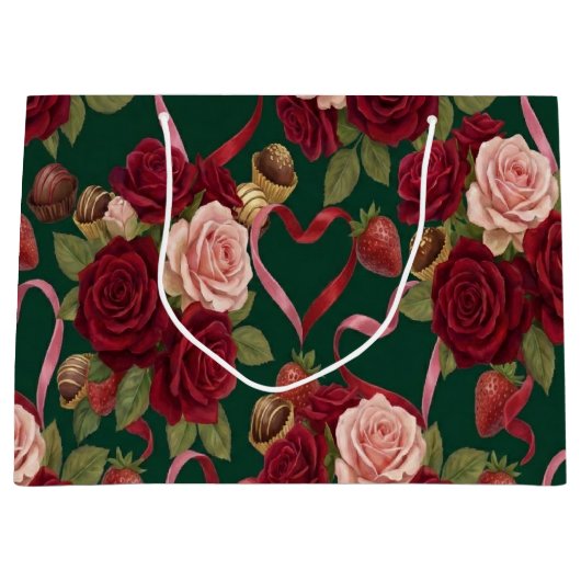 Luxurious Red Roses Groot Cadeauzakje (Voorkant)