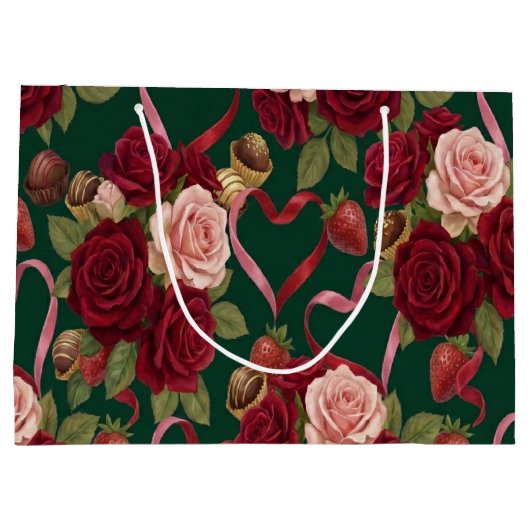 Luxurious Red Roses Groot Cadeauzakje (Achterkant)