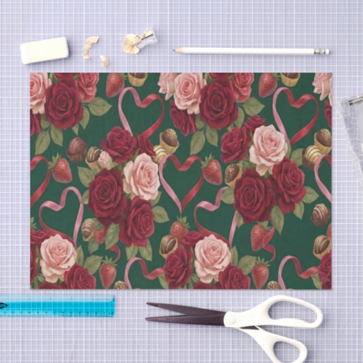 Luxurious Red Roses Tissuepapier (Craft)