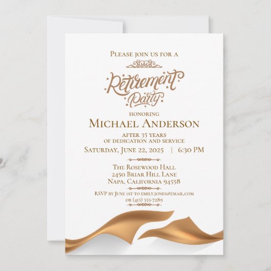 Luxurious Retirement Party Kaart (Voorkant)