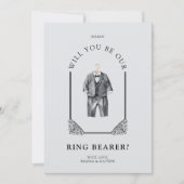 Luxurious Ring Bearer Black Suit Ornate Dome (Voorkant)