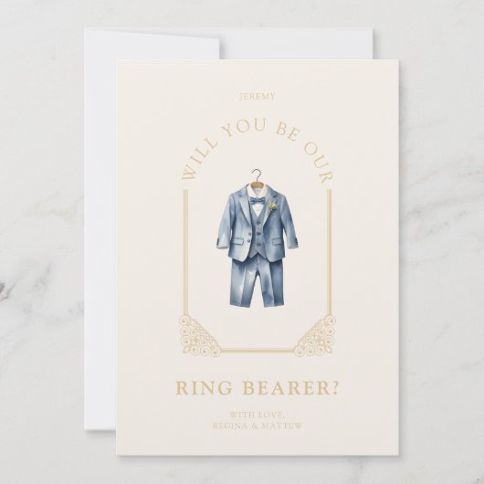 Luxurious Ring Bearer Blue Dress Ornamental Dome (Voorkant)
