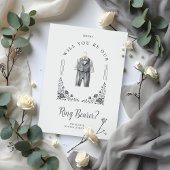 Luxurious Ring Bearer Grey Suit Floral Ornate Dome