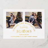 Luxurious Romantic 2 Photos Collage Folie Feestdagenkaart (Voorkant)