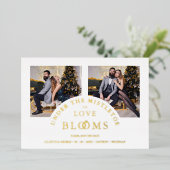 Luxurious Romantic 2 Photos Collage Folie Feestdagenkaart (Staand Voorkant)