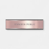 Luxurious Rose Gold Custom Elegant Modern Template Deurbordje (Voorkant)