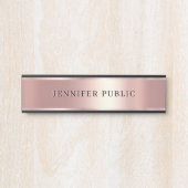 Luxurious Rose Gold Custom Elegant Modern Template Deurbordje (Voorkant)