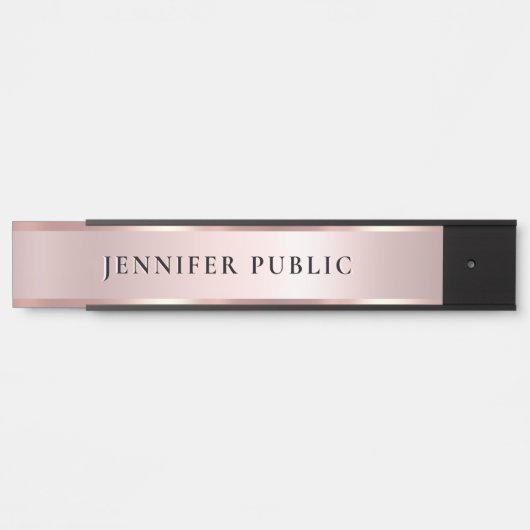 Luxurious Rose Gold Custom Elegant Modern Template Deurbordje (Voorkant)