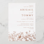 Luxurious Rose Gold Floral Wedding Folie Uitnodiging (Voorkant)