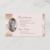 Luxurious Rose Gold Ornate Borders Jewels Add Foto Visitekaartje (Achterkant)