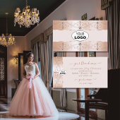 Luxurious Rose Gold Ornate Borders Jewels Add Logo Visitekaartje