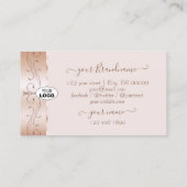 Luxurious Rose Gold Ornate Borders Jewels Add Logo Visitekaartje (Achterkant)