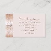 Luxurious Rose Gold Ornate Borders Jewels Monogram Visitekaartje (Achterkant)