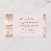 Luxurious Rose Gold Ornate Borders Jewels Ornament Visitekaartje (Achterkant)