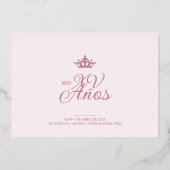 Luxurious Rose Gold Oval Frame Charming MIs XV Folie Uitnodiging (Achterkant)