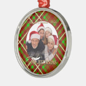 Luxurious Tartan Photo Christmas Ornament (Links)