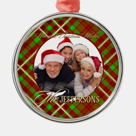 Luxurious Tartan Photo Christmas Ornament (Voorkant)