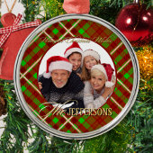 Luxurious Tartan Photo Christmas Ornament