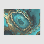 Luxurious Teal Blue Agate Geode Gold Marble Tissuepapier (Voorkant)