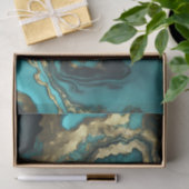 Luxurious Teal Blue Agate Geode Gold Marble Tissuepapier (Geschenk)