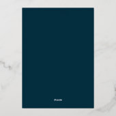 Luxurious Teal Gold Foil Floral Wedding Folie Uitnodiging (Achterkant)