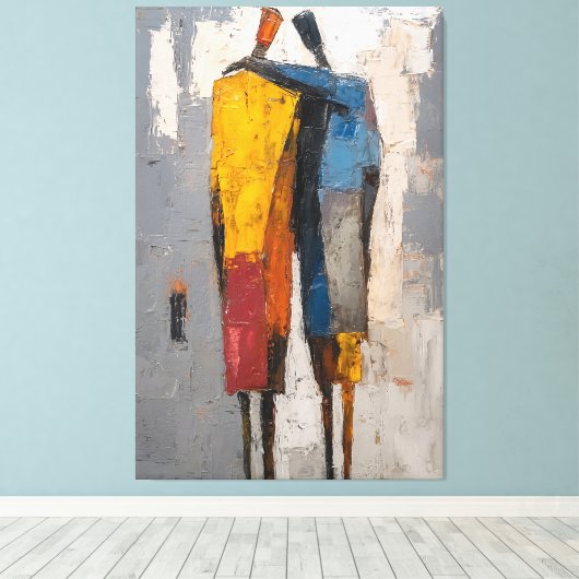 Luxurious Textured Blue & Gold Abstract Canvas Afdruk (Insitu (Houten vloer))