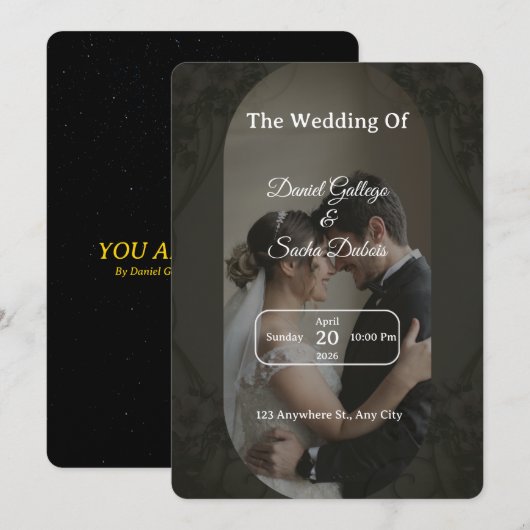 Luxurious Wedding Invitation  Kaart (Voorkant / Achterkant)