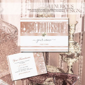 Luxurious White Rose Gold Sparkle Glitter Diamonds Visitekaartje