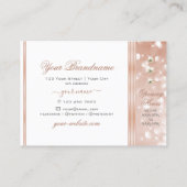 Luxurious White Rose Gold Sparkle Glitter Diamonds Visitekaartje (Achterkant)