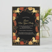 Luxurious Year of the Horse 2026 Lunar New Year Kaart (Staand voorkant)