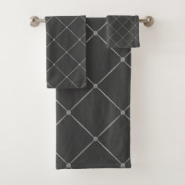 LUXURIOUS ZONDER GRIJS HAMPTON TOWEL SET BAD HANDDOEK