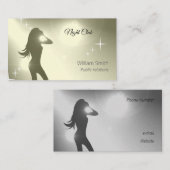 Luxurisch geel briljant dansmeisje Silhouette Visitekaartje (Voorkant / Achterkant)