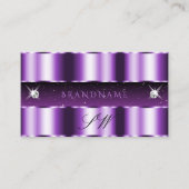 Luxurisch Paars monogram met zwarte mousserende di Visitekaartje (Voorkant)