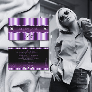 Luxurisch Paars monogram met zwarte mousserende di Visitekaartje