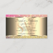 Luxurisch Paarse goudroze litterstermonogram Visitekaartje (Achterkant)