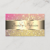 Luxurisch Paarse goudroze litterstermonogram Visitekaartje (Voorkant)