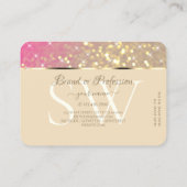 Luxurisch Paarse goudroze litterstermonogram Visitekaartje (Achterkant)