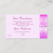 Luxurisch roze mousserend diamanten monogram visitekaartje (Achterkant)