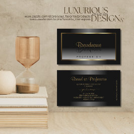 Luxurisch zwart-wit Ombre Gold Lijst Elegant Visitekaartje