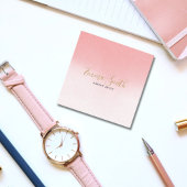 Luxurische elegante roze Waterverf Vierkante Visitekaartje