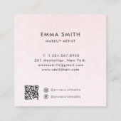 Luxurische elegante roze Waterverf Vierkante Visitekaartje (Achterkant)