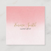 Luxurische elegante roze Waterverf Vierkante Visitekaartje (Voorkant)