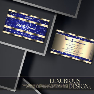 Luxurische goudblauw Glitter Luminous Stars Visitekaartje