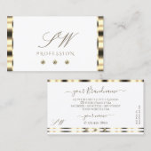 Luxurische goudwitte mousserende diamant-Initialen Visitekaartje (Voorkant / Achterkant)