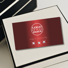 Luxurische Red Rose Gold Sparkle Diamonds met Logo Visitekaartje