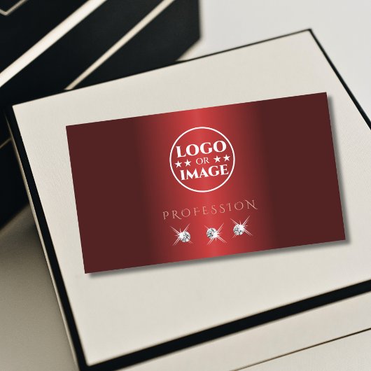 Luxurische Red Rose Gold Sparkle Diamonds met Logo Visitekaartje