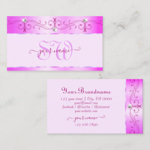 Luxurische roze mousserende diamanten Initialen Visitekaartje