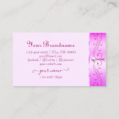 Luxurische roze  mousserende diamanten Initialen Visitekaartje (Achterkant)